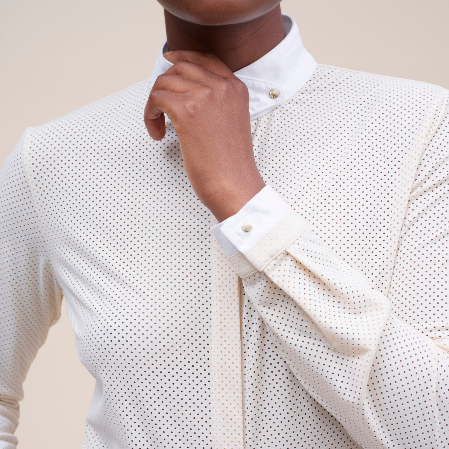 Dada Sport Euphoria Ladies Long Sleeve Competition Shirt, Chalk Beige
