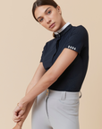 Dada Sport Helios MC Ladies Short Sleeve Horse Riding Competition Shirt, Navy