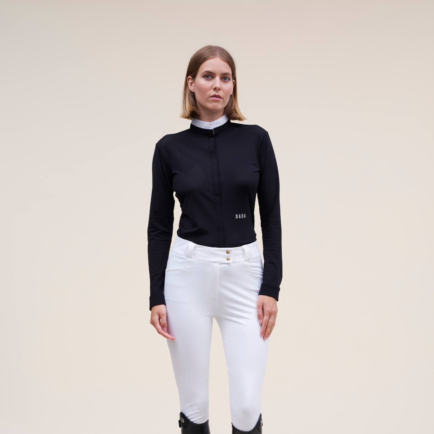 Dada Sport Helios ML Ladies Long Sleeve Horse Riding Competition Shirt, Black