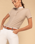 Dada Sport Helios MC Ladies Short Sleeve Horse Riding Competition Shirt, Latte