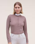 Dada Sport Helios ML Ladies Long Sleeve Horse Riding Competition Shirt, Taupe