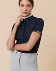 Dada Sport Helios MC Ladies Short Sleeve Horse Riding Competition Shirt, Navy