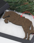 Equestrian Hunter Horse Ornament - Bay Hunter Jumper Takeoff