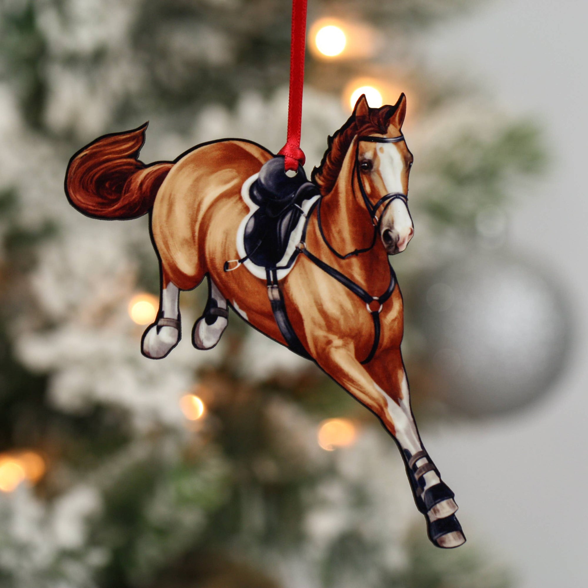 Jumping Horse Ornaments - Chestnut Hunter Jumper