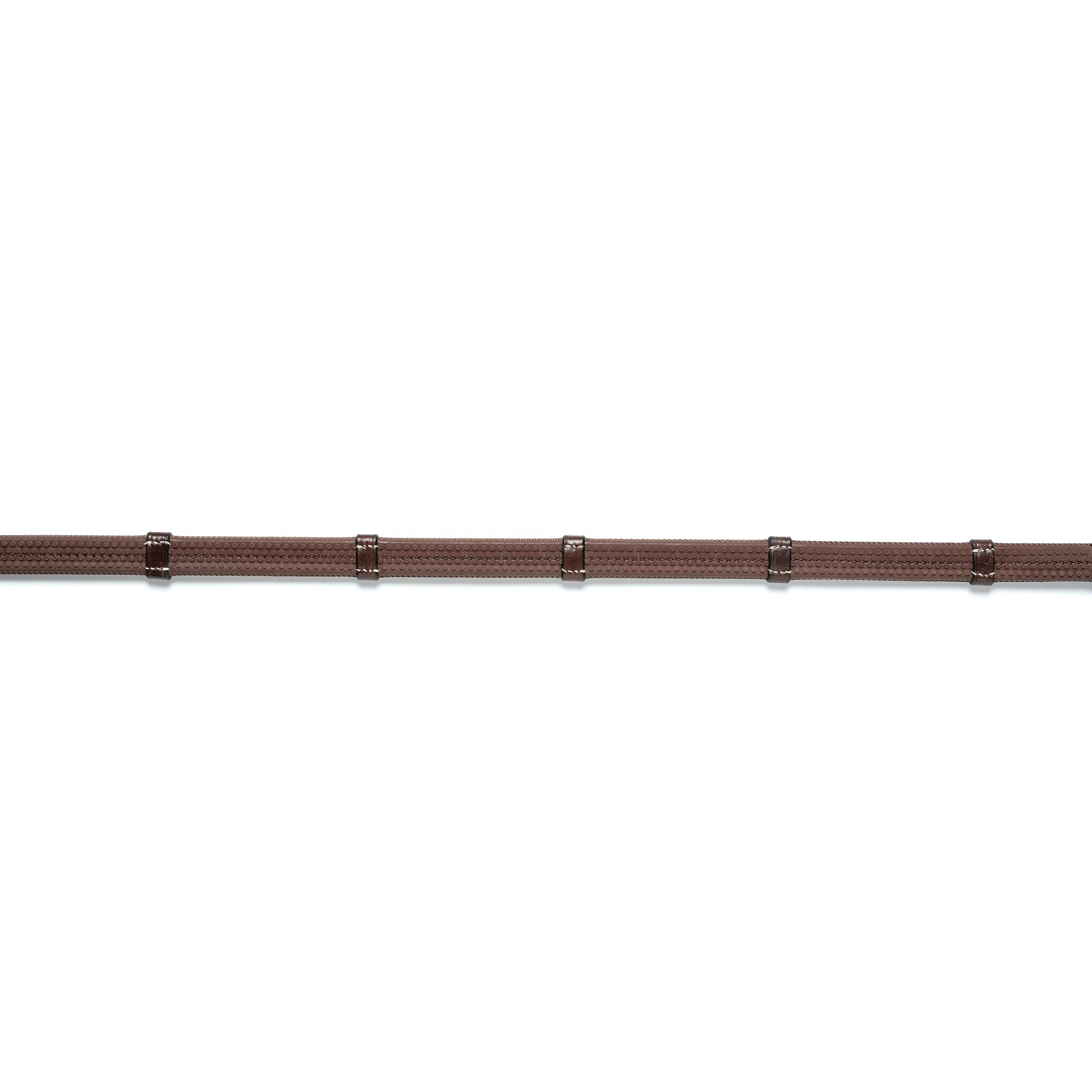 Trust Equestrian Maastricht 1/2 inch Rubber Reins 7 Stops, Brown/Silver