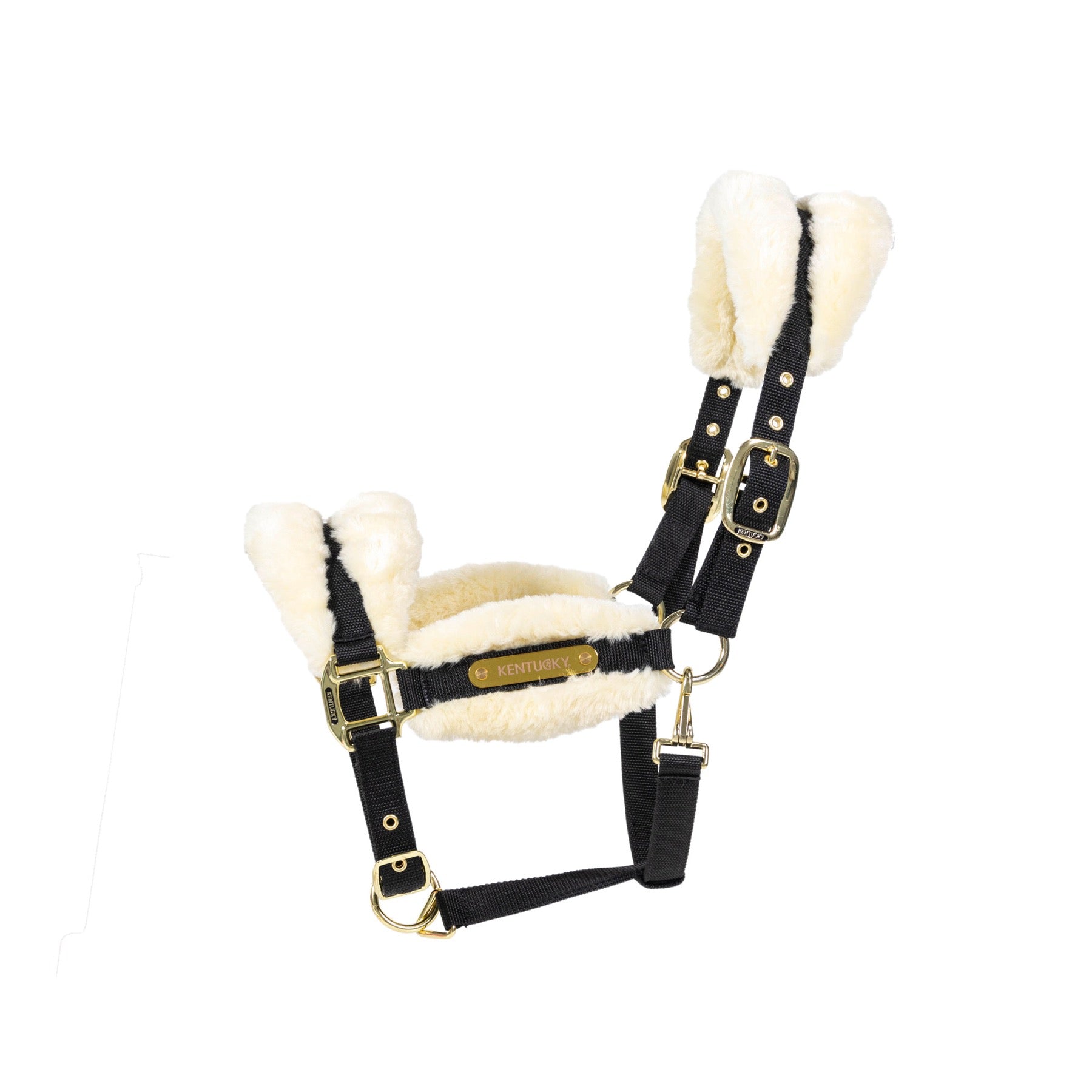 Kentucky Horsewear Nylon Sheepskin Halter Soft, Natural