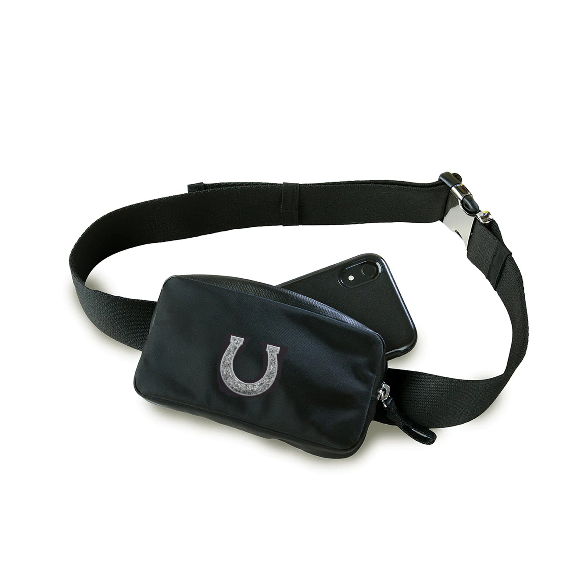 Veltri Novelty Large Eaton Belt Bag, Horseshoe Black