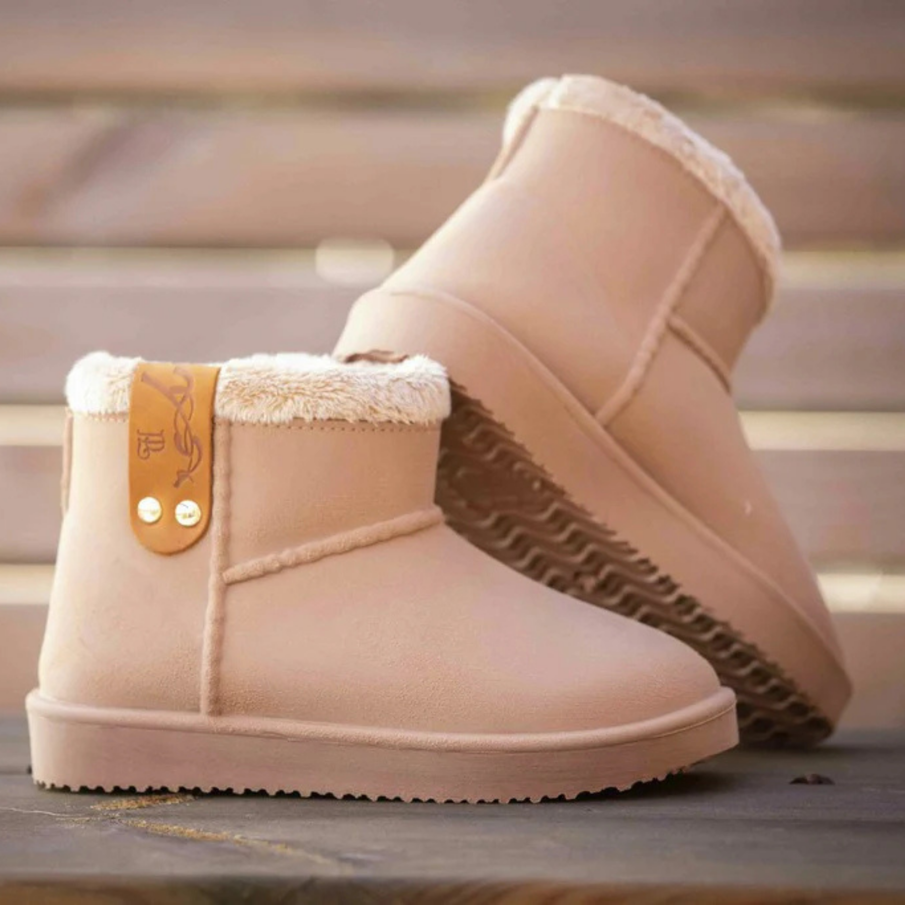 Pénélope Ladies Waterproof Stuffed Boots, Camel