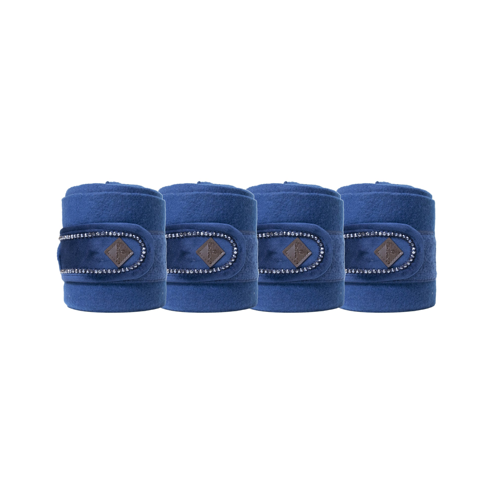 Kentucky Horsewear Polar Fleece Bandage Velvet Pearls, Navy, Full