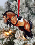 Classy Equine Jumping Horse Ornament - Bay Hunter Equestrian Christmas Gift