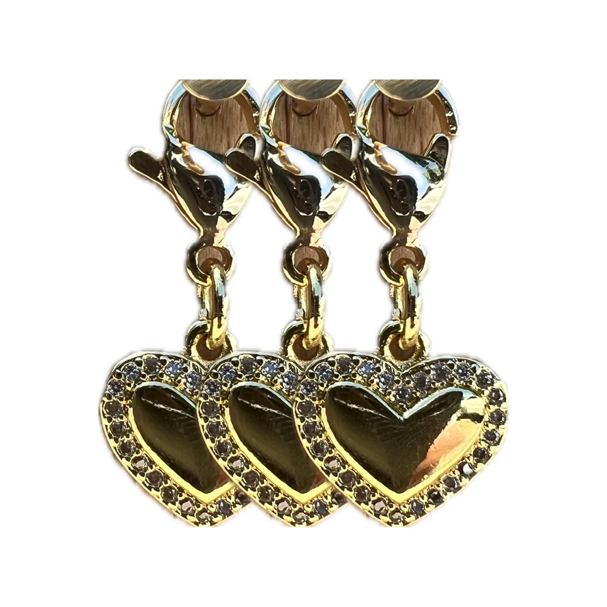 Dubois Cheval Sparkly Gold Heart Braid Charm
