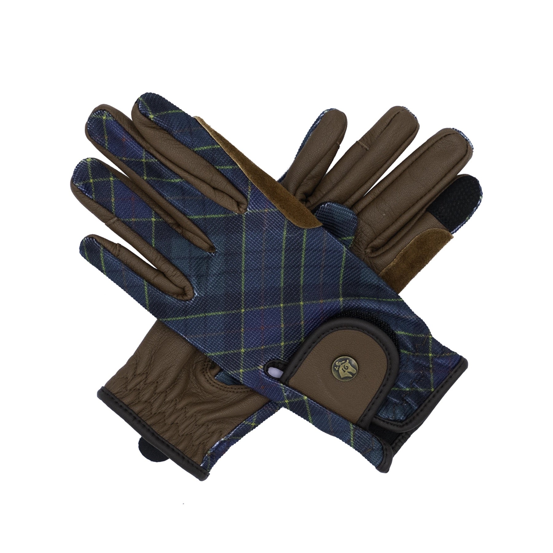 Sixteen Cypress Riding Gloves, Hunter Field Plaid