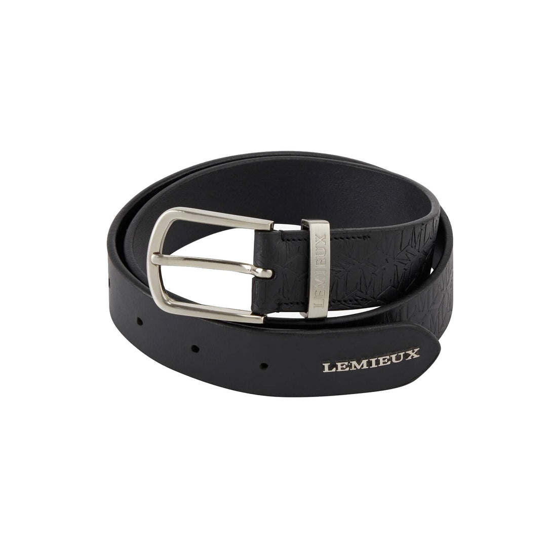 LeMieux Debossed Leather Belt, Black