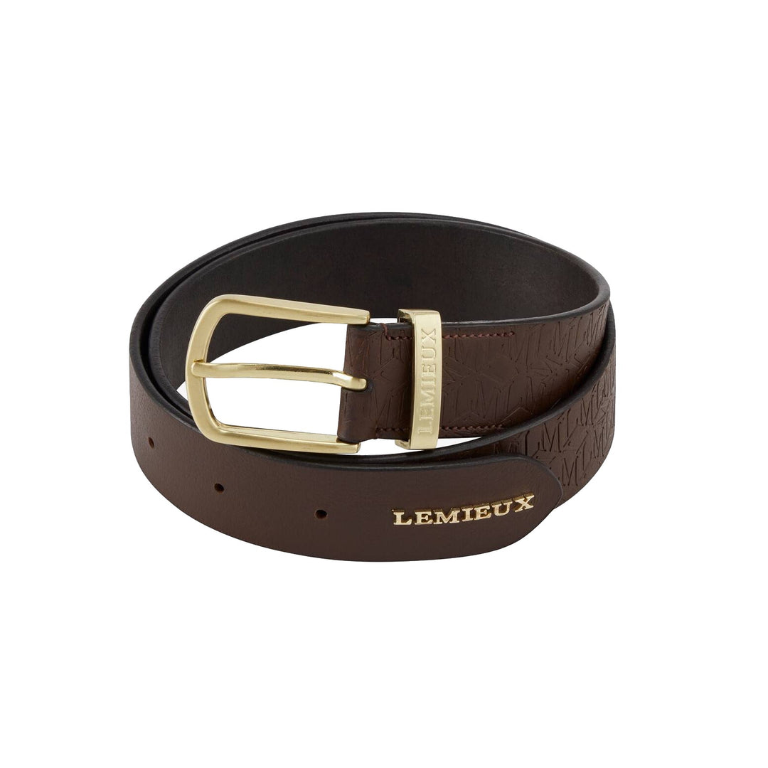 LeMieux Debossed Leather Belt, Brown