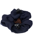 LeMieux Scrunchie with Crystal Hair Net, Navy/Brown