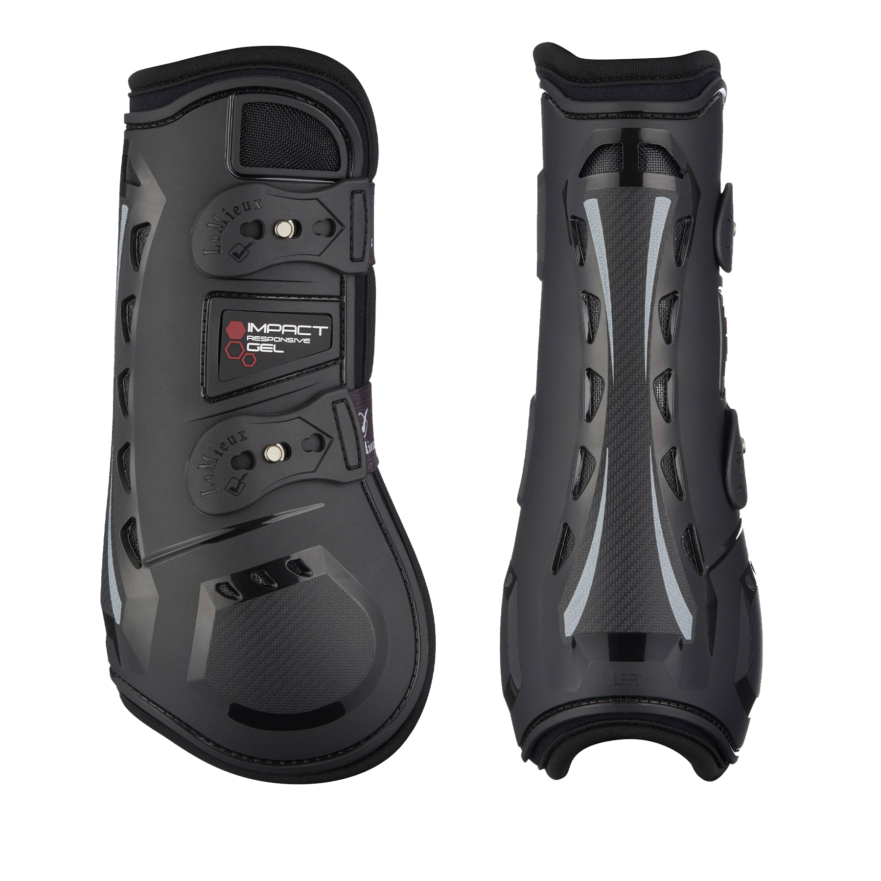 LeMieux Impact Responsive Tendon Boots, Black