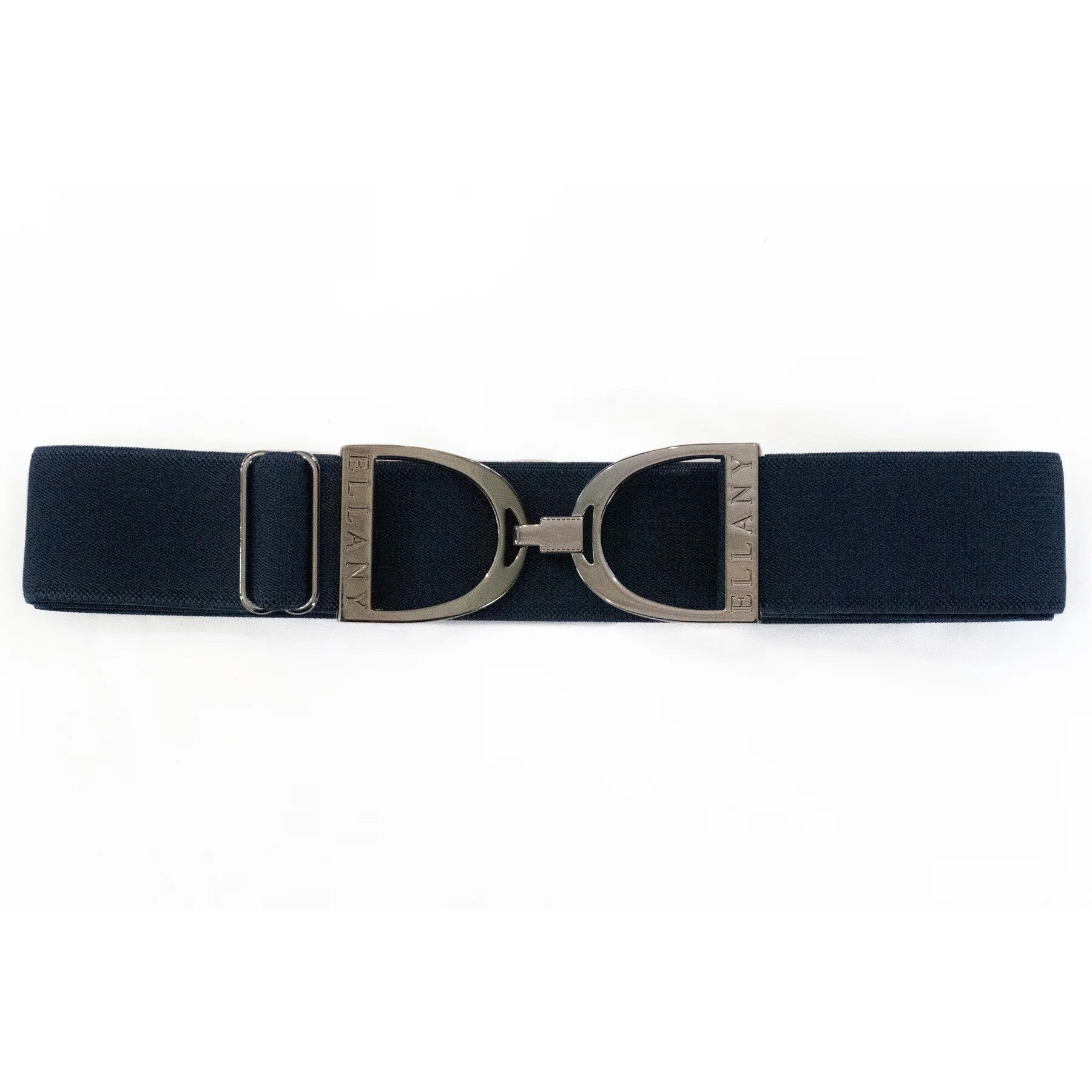 Ellany 1.5" Gunmetal Stirrup Elastic Belt, Navy