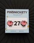 Pinsnickety Flying Pig horse show number pins on their product packaging card