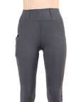 Montar Hilma Tone in Tone Crystals Ladies Full Grip Pull On Breeches, Gray