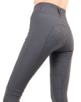 Montar Hilma Tone in Tone Crystals Ladies Full Grip Pull On Breeches, Gray