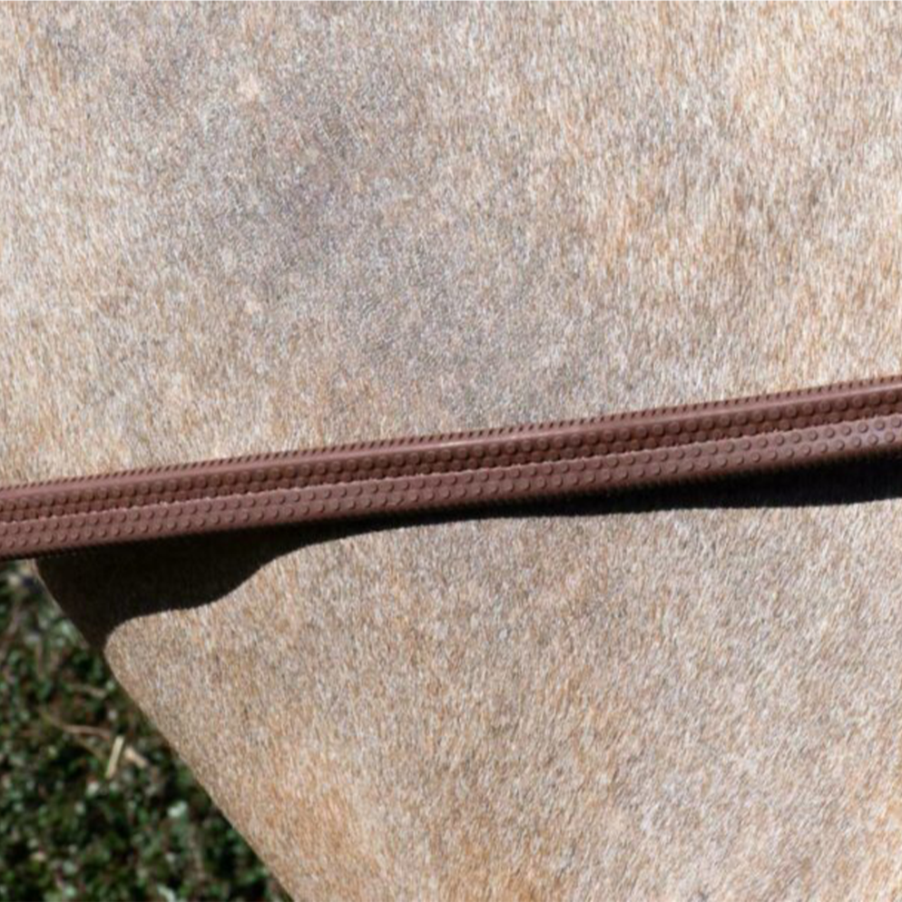 Dy'on 5/8" Rubber Reins, Brown, Working By Dyon