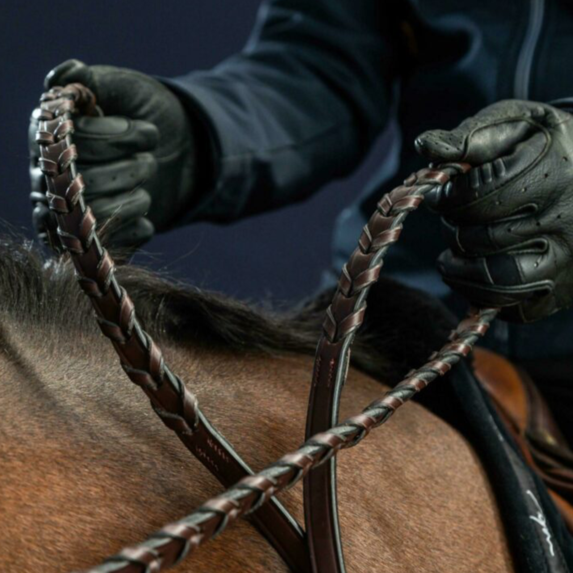 Dy'on 1/2" Laced Reins, Brown, US Collection
