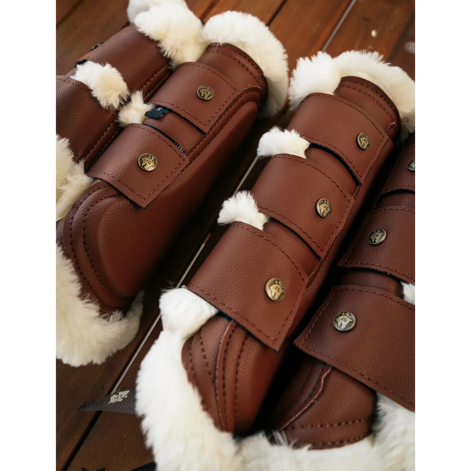 Sixteen Cypress Leatherette Brushing Boots, Cognac