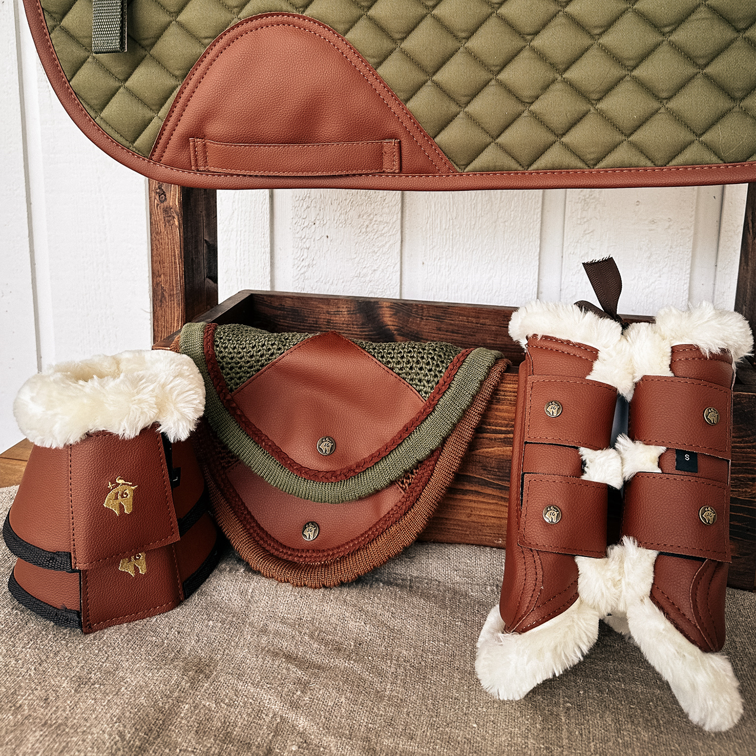 Sixteen Cypress Leatherette Brushing Boots, Cognac