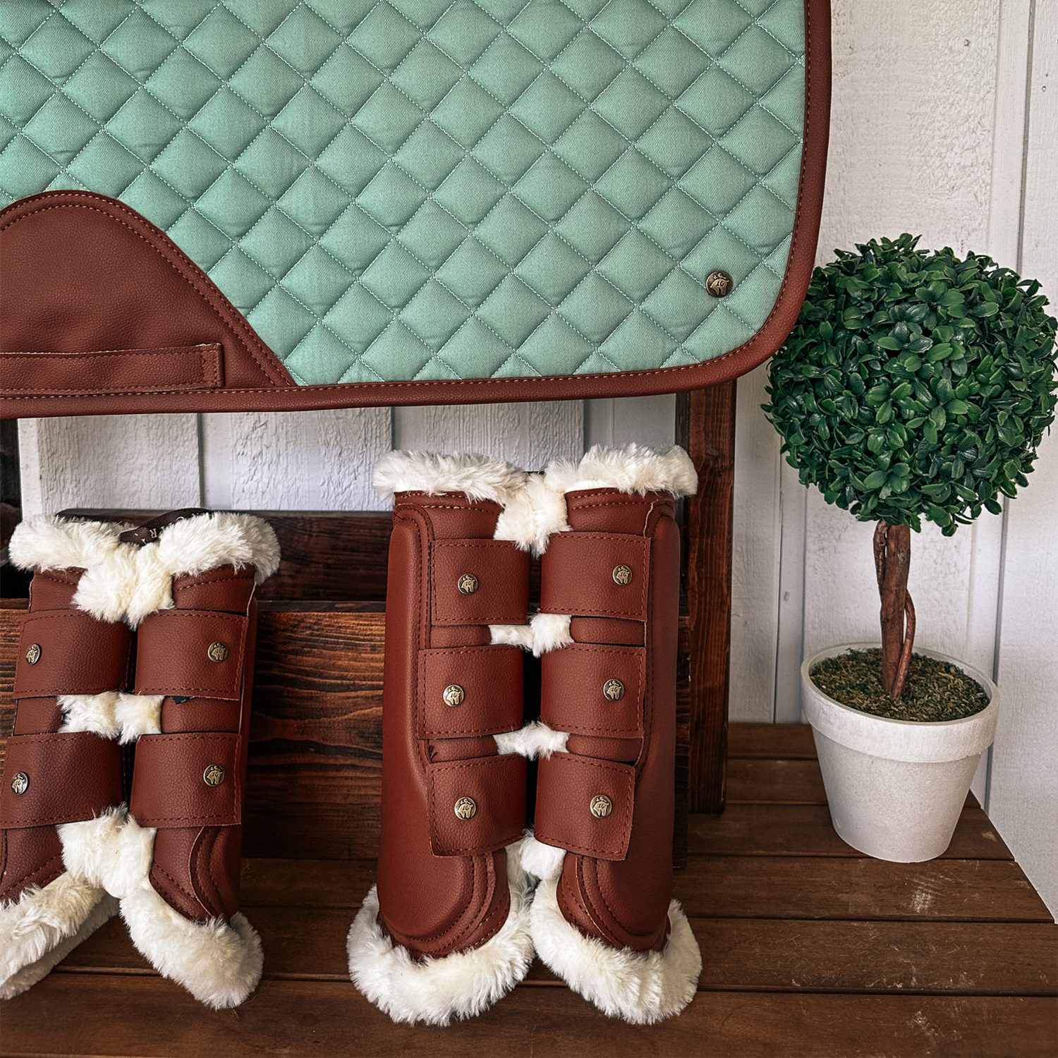 Sixteen Cypress Leatherette Brushing Boots, Cognac