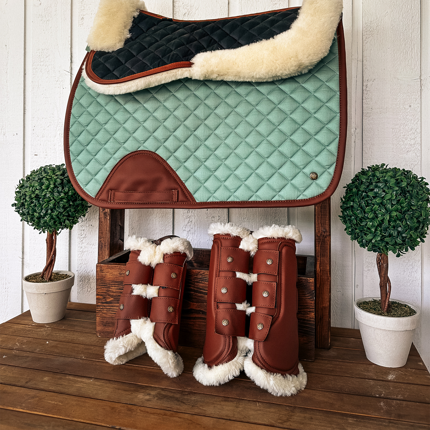 Sixteen Cypress Leatherette Brushing Boots, Cognac