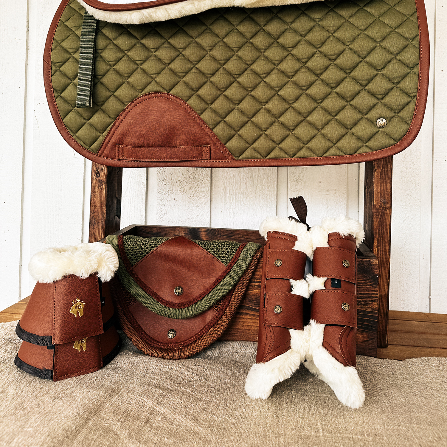 Sixteen Cypress Leatherette Brushing Boots, Cognac