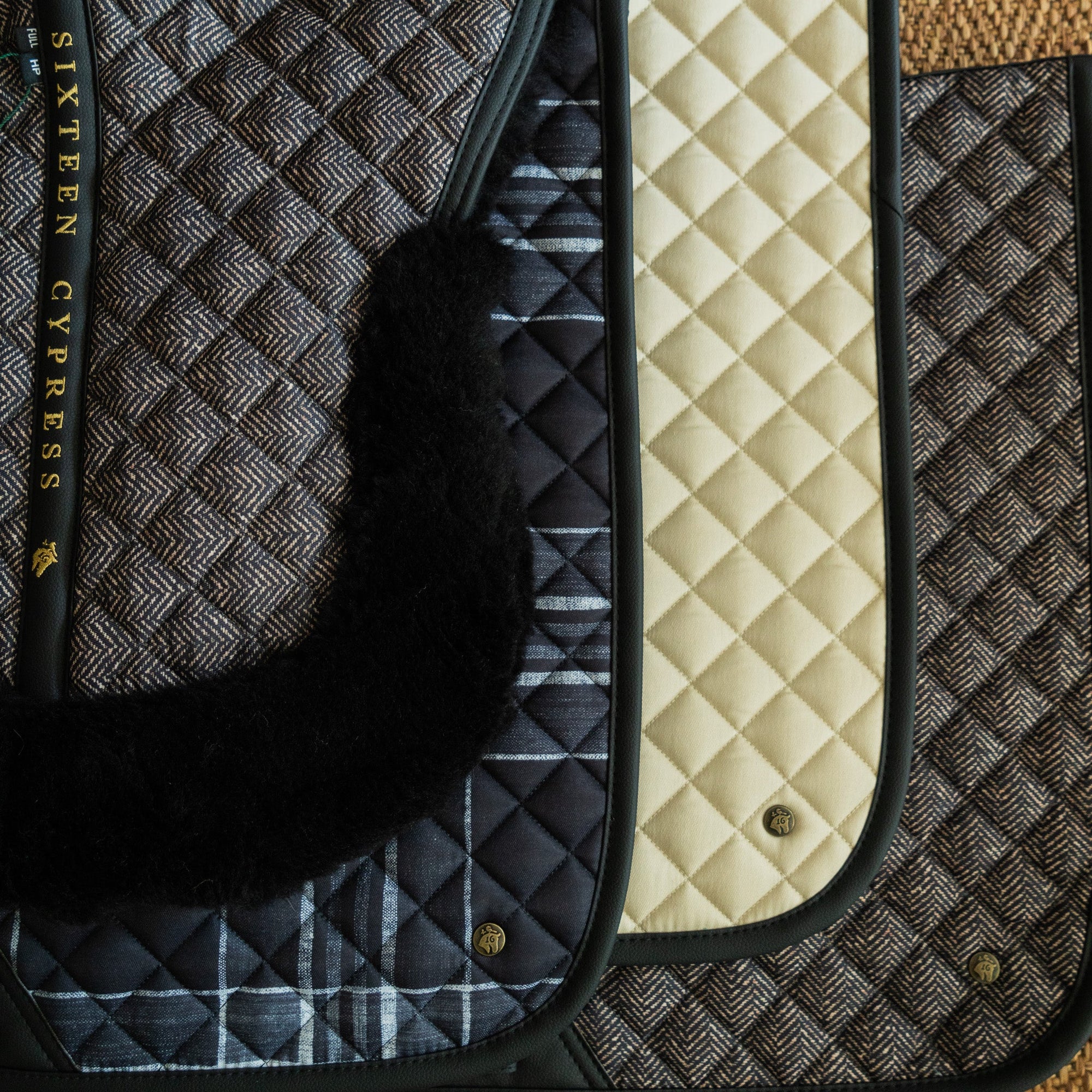 Sixteen Cypress Dressage Pad, Pearl & Black