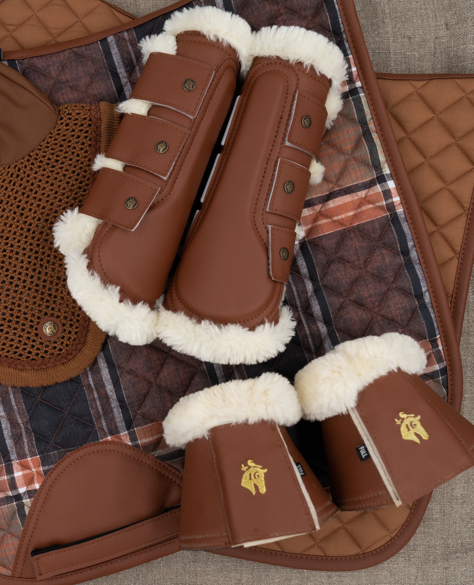 Sixteen Cypress Leatherette Bell Boots, Cognac