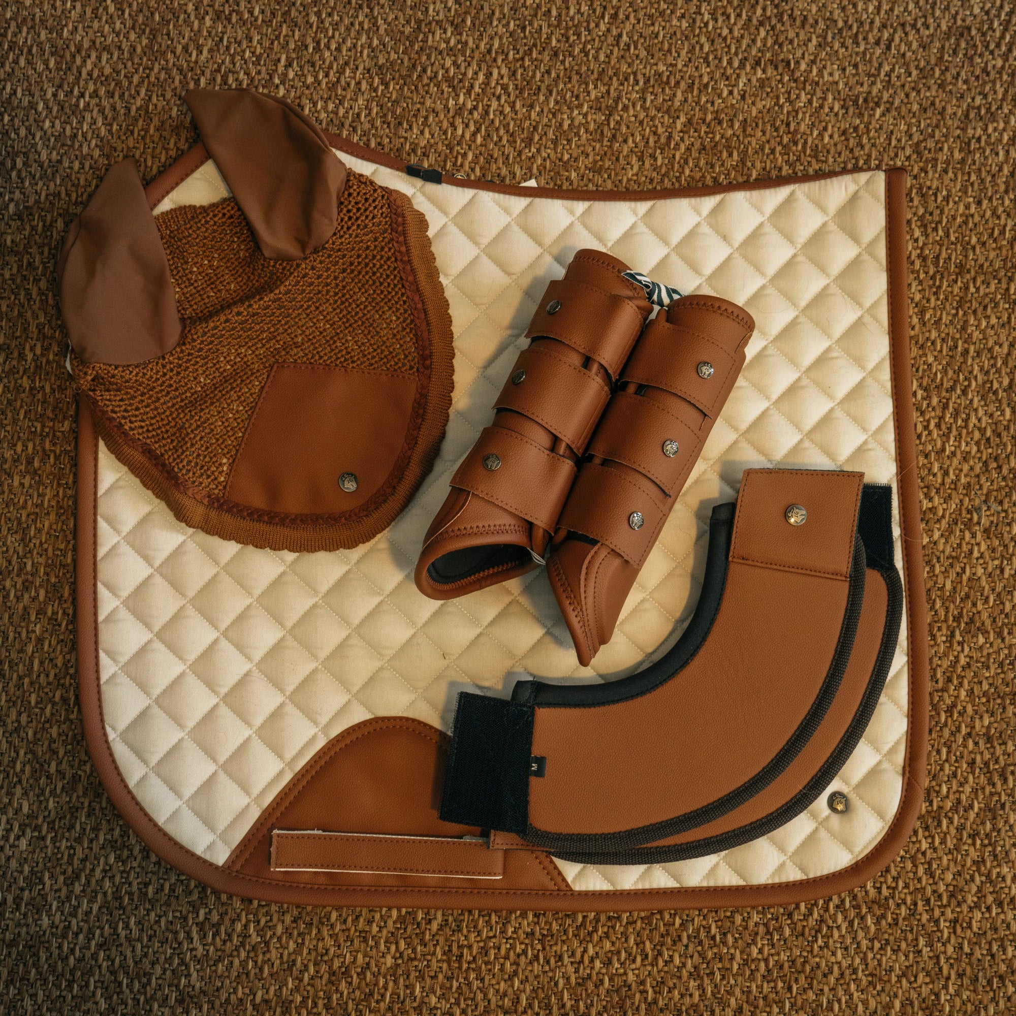 Sixteen Cypress Dressage Pad, Pearl & Cognac