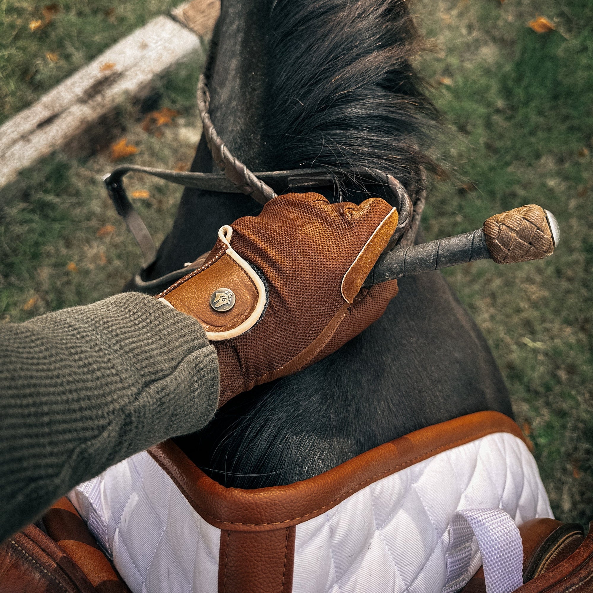 Sixteen Cypress Riding Gloves, Black Herringbone
