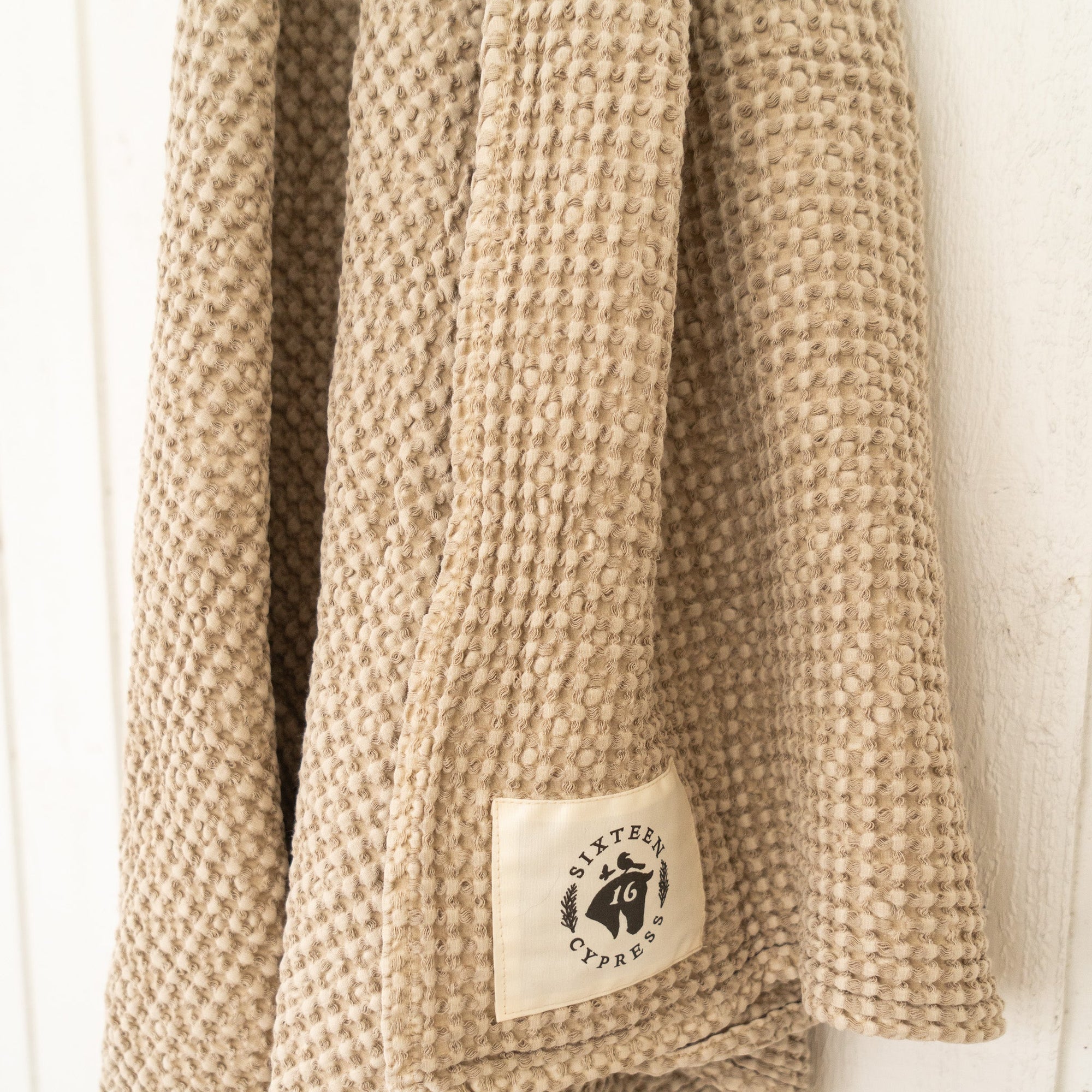 Sixteen Cypress Cotton Waffle Horse Drying Towel, Sand