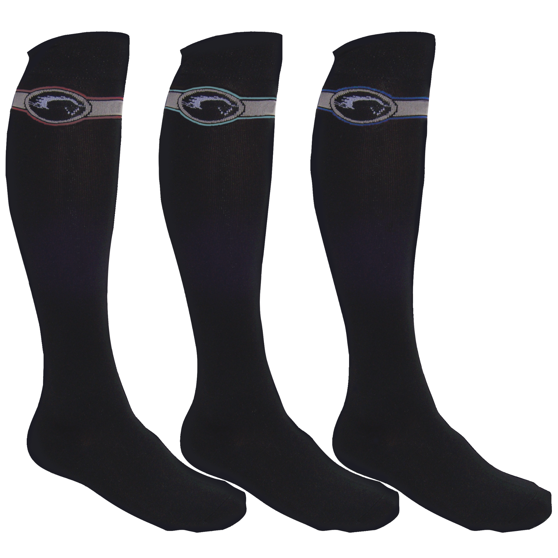 Epona Black Smooth-Finish Tall Boot Socks, One Pair