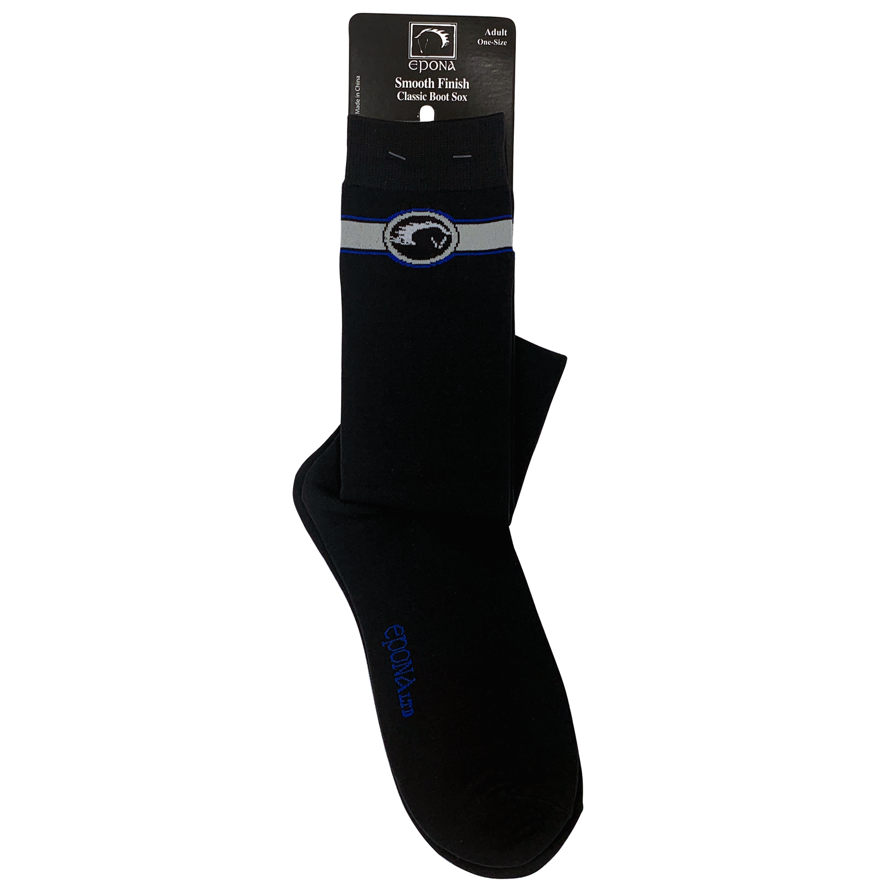 Epona Black Smooth-Finish Tall Boot Socks, One Pair