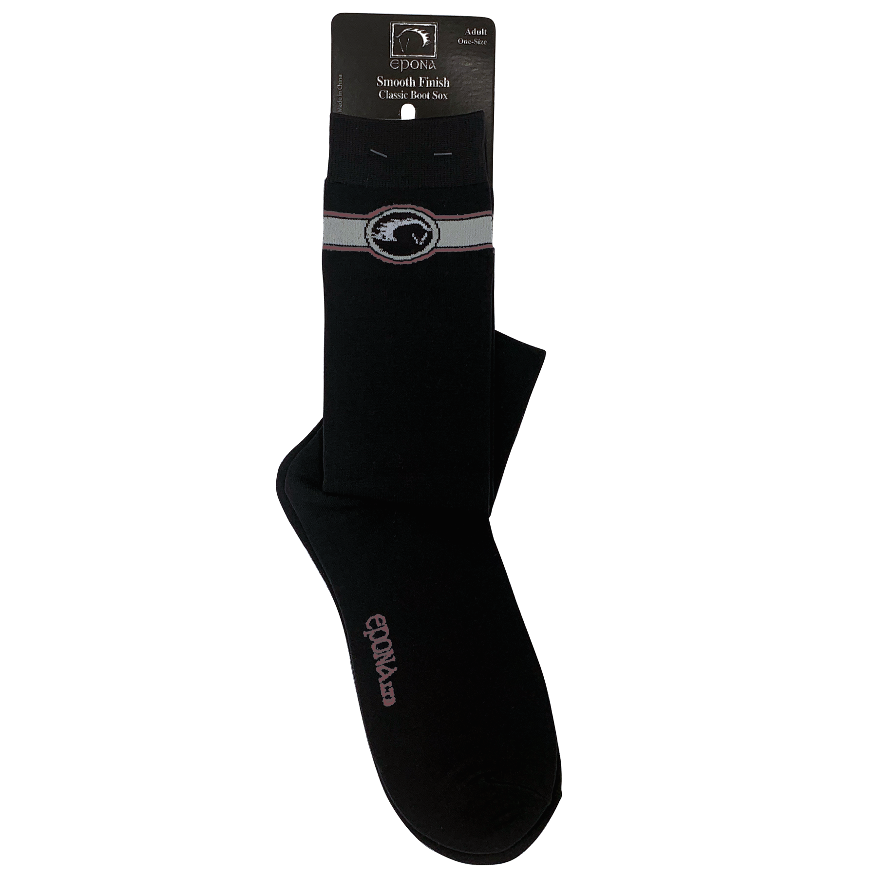 Epona Black Smooth-Finish Tall Boot Socks, One Pair