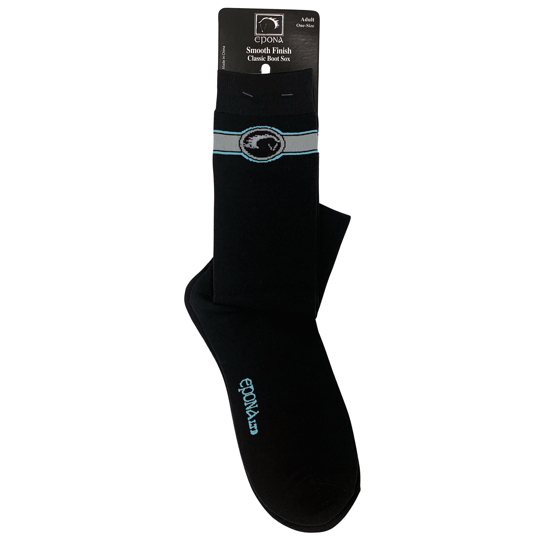 Epona Black Smooth-Finish Tall Boot Socks, One Pair