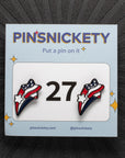 pinsnickety stars and stripes american flag horse show. number pins on a black background