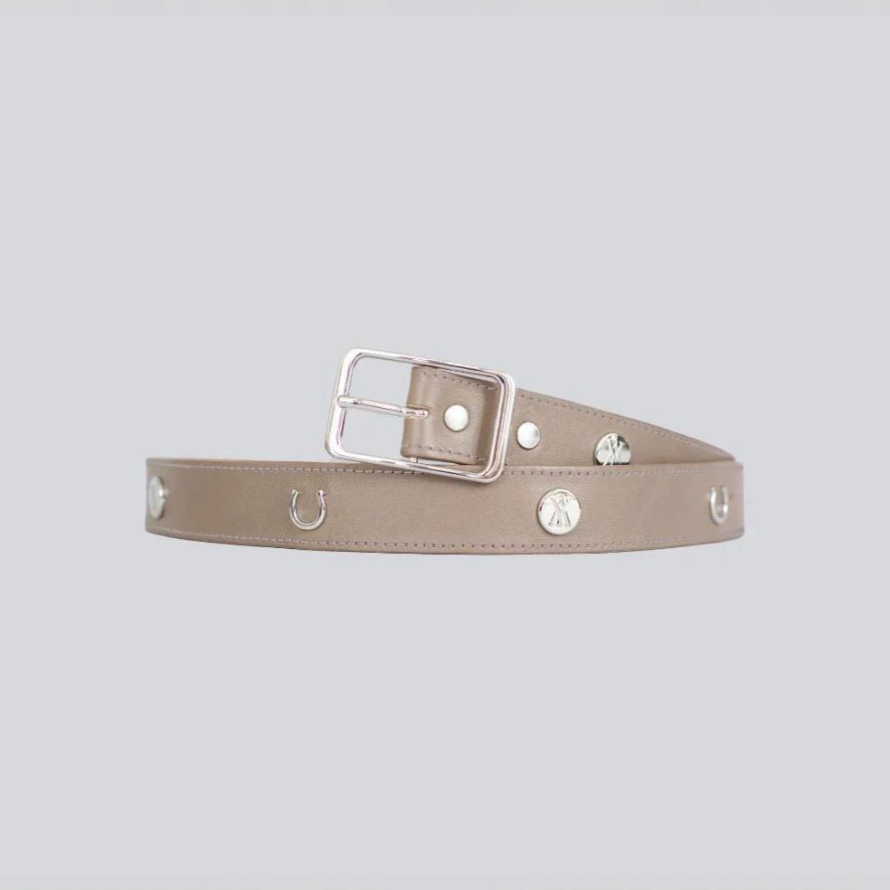 Yagya Leather Bucket Belt, Taupe