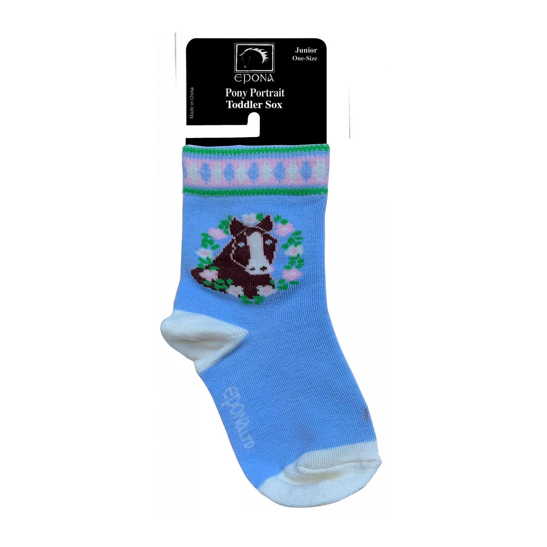 Epona Pony Portrait Toddler Socks Blue