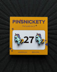 Pinsnickety Flying Unicorn horse show number pins on their product packaging card