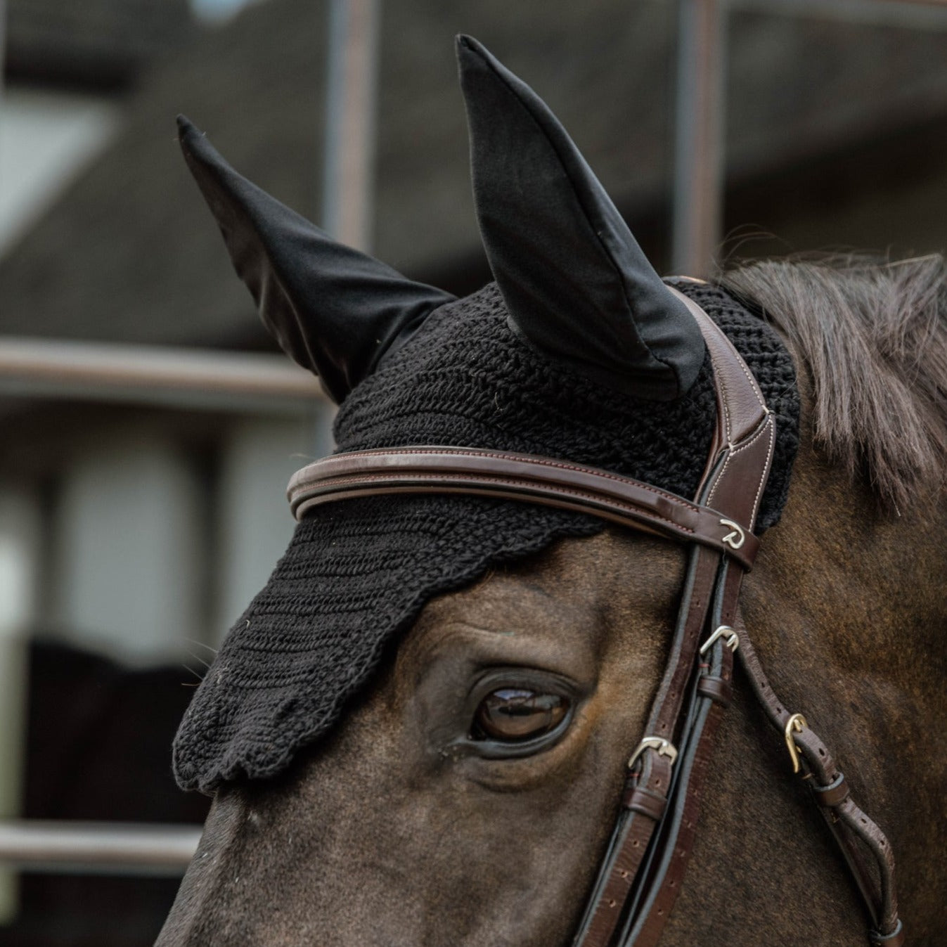 Kentucky Horsewear Fly Veil Wellington Wave, Black