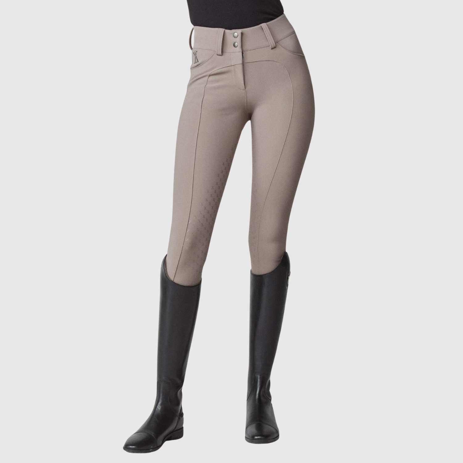 Yagya Ladies Compression Performance Breeches Knee Grip, Taupe