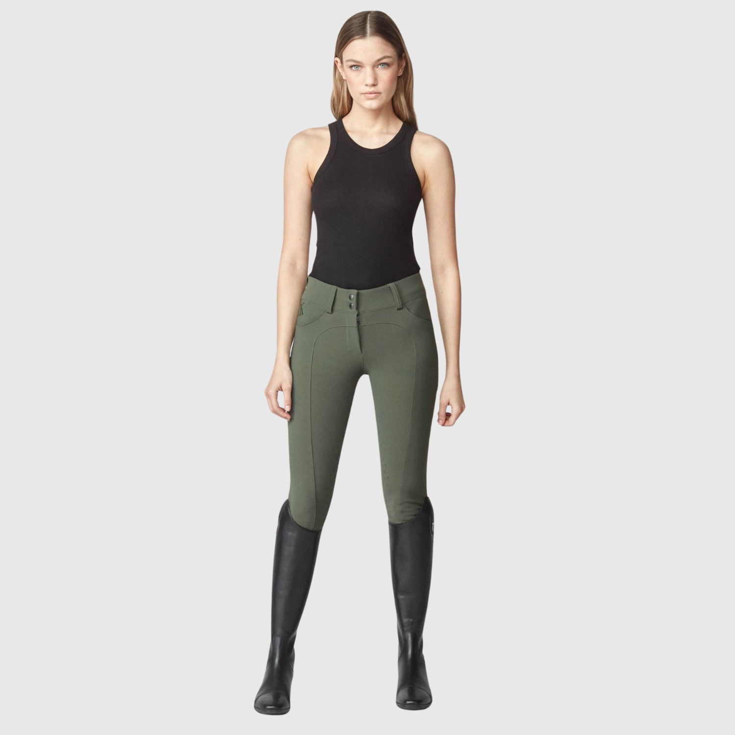Yagya Ladies Compression Performance Breeches Full Grip, Green