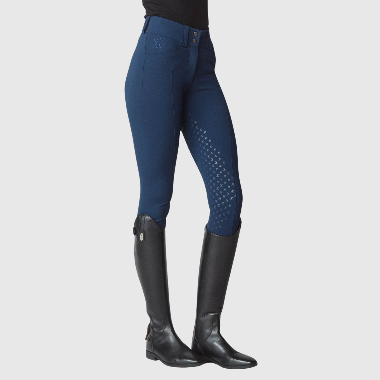 Yagya Ladies Compression Performance Breeches Knee Grip, Navy