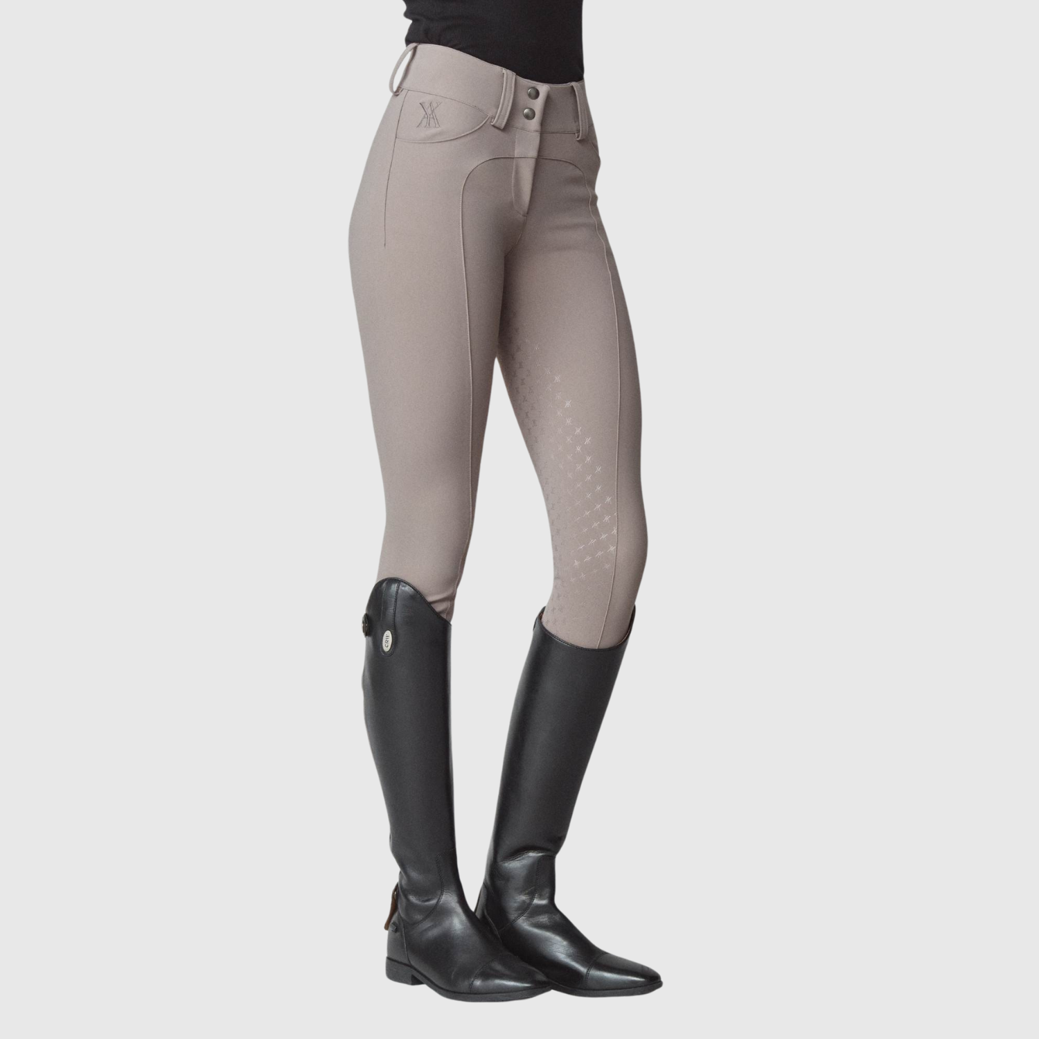 Yagya Ladies Compression Performance Breeches Knee Grip, Taupe