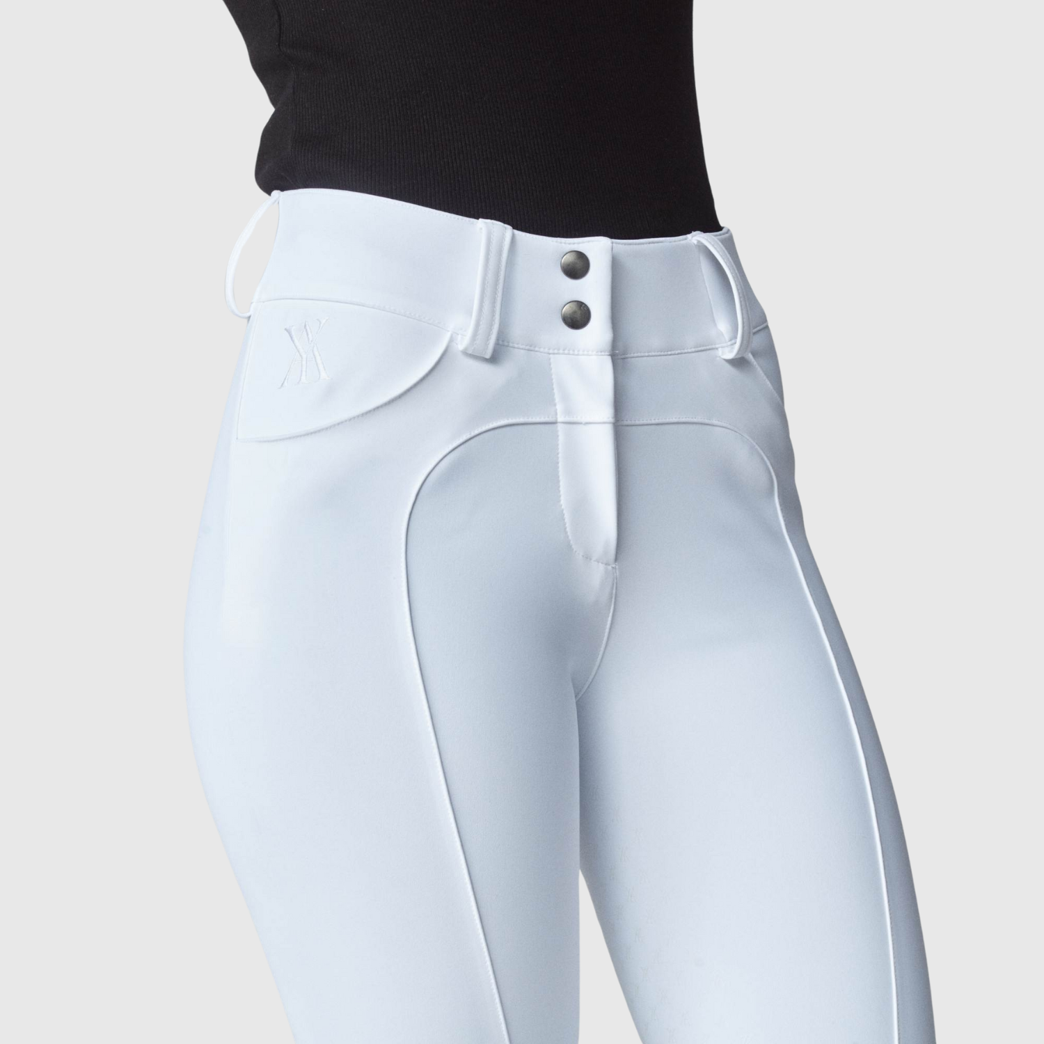 Yagya Ladies Compression Performance Knee Grip Breeches, White